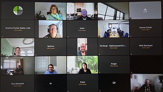 Bild von einem Teil der Teilnehmer der digitalen Sprechstunde 