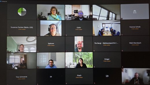 Bild von einem Teil der Teilnehmer der digitalen Sprechstunde 