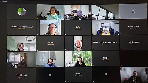 Bild von einem Teil der Teilnehmer der digitalen Sprechstunde 