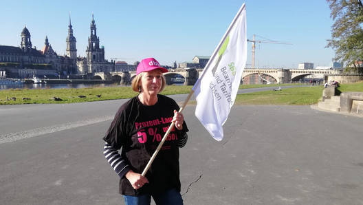 Landesvorsitzende Nannette Seidler beim Prozentlauf 